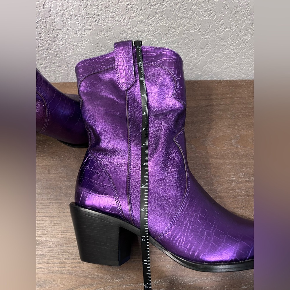 Vicenza electric Purple Metallic Western Boots cowgirl heel boots women’s size 7 - Picture 13 of 15